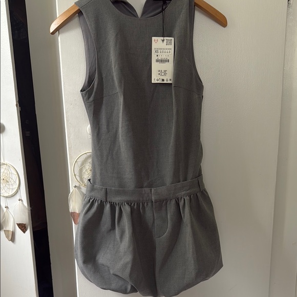 Zara Gray Pleated Sheath Mini Dress - Picture 3 of 5